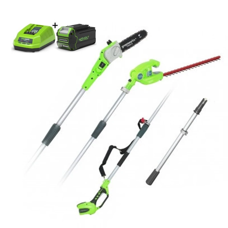Greenworks Accu Stok- Zaag En Heggenschaar INCL. 4.0Ah Accu En Lader 1 Greenworks Accu Stok- Zaag En Heggenschaar INCL. 4.0Ah Accu En Lader