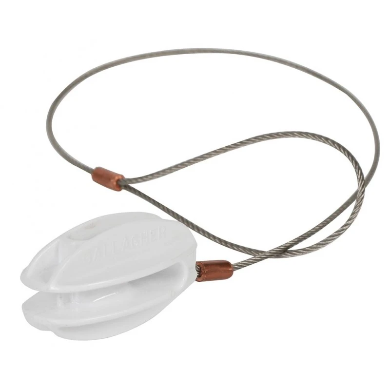 Gallagher Hoekisolator VERSTERKT Wit MET RVS KABEL (5) 1 Gallagher Hoekisolator VERSTERKT Wit MET RVS KABEL (5)